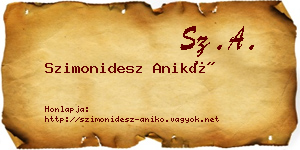 Szimonidesz Anikó névjegykártya